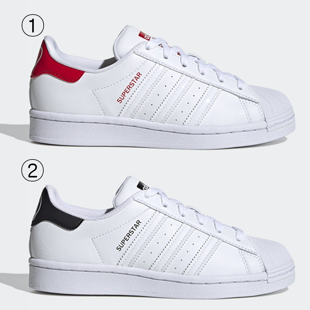 Giày Superstar Trái Tim 🔥FREESHIP🔥 Adidas Super Star White Scarlet Chính Hãng - Giày Thể Thao Adidas Auth