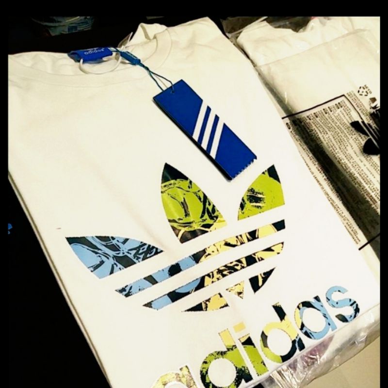 Áo Thun Cotton Nguyên Chất In logo Adidas + Nhãn Dán Thời Trang Cho Cặp Đôi