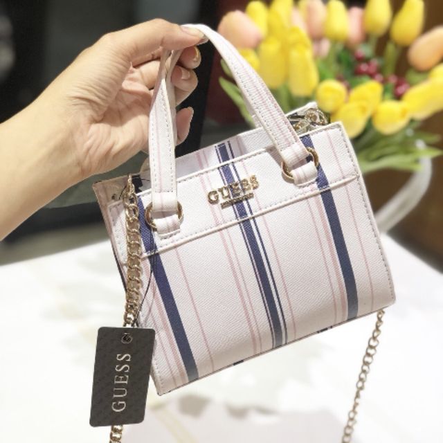 Túi guess sọc mini