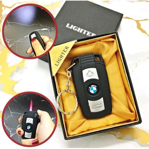 𝐁𝐚̣̂𝐭 𝐥𝐮̛̉𝐚 móc khóa xe hơi BMW có đèn pin
