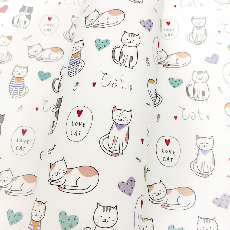 Cuộn 10 tờ GIẤY GÓI QUÀ (50x70cm ) hình MÈO đáng yêu