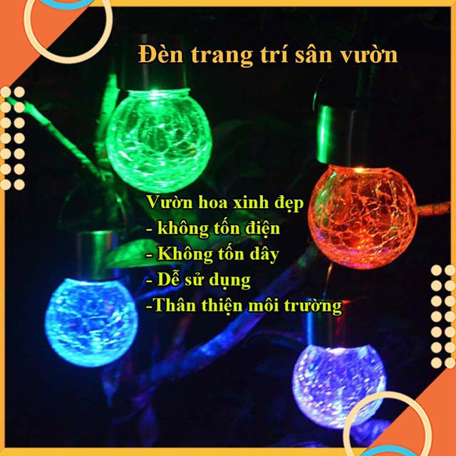 Bộ Đèn năng lượng mặt trời có ánh sáng trắng dùng để trang trí sân vườn  hình tròn loại cắm đất 0405