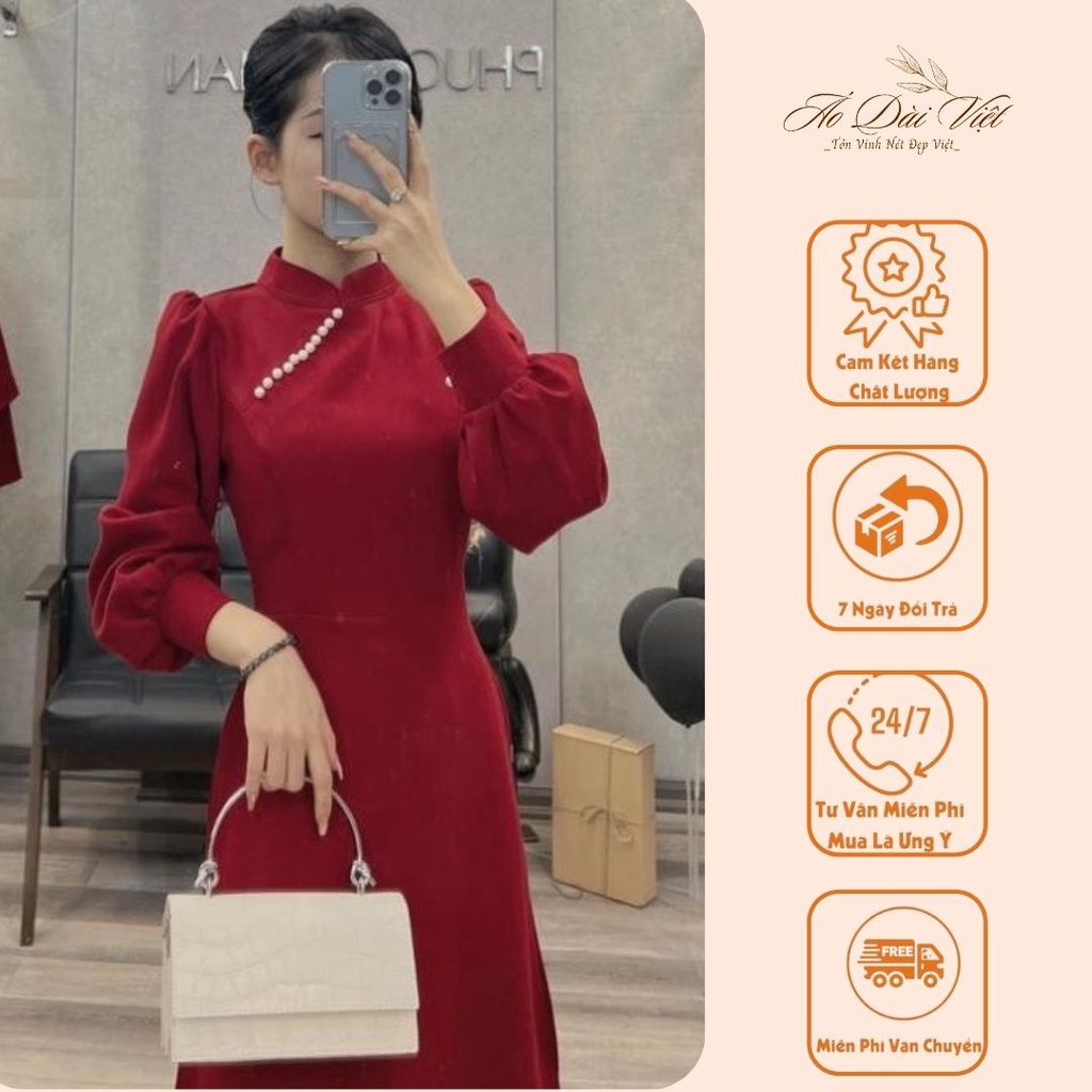 Áo Dài Cách Tân Vải Tuyết Mưa Cao Cấp, Thiết Kế Trẻ Trung, Sang Trọng Phù Hợp Diện Trong Nhiều Sự Kiện Cho Các Nàng