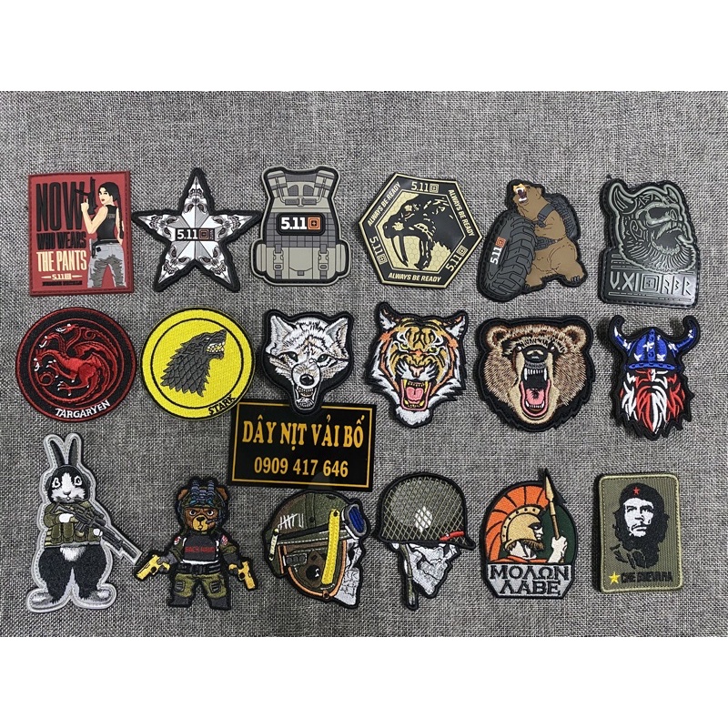 Trang trí đồ  Patch Velcro siêu đẹp siêu chất dán lên mặt balo, nón và quần áo có mặt bông hoặc may vào