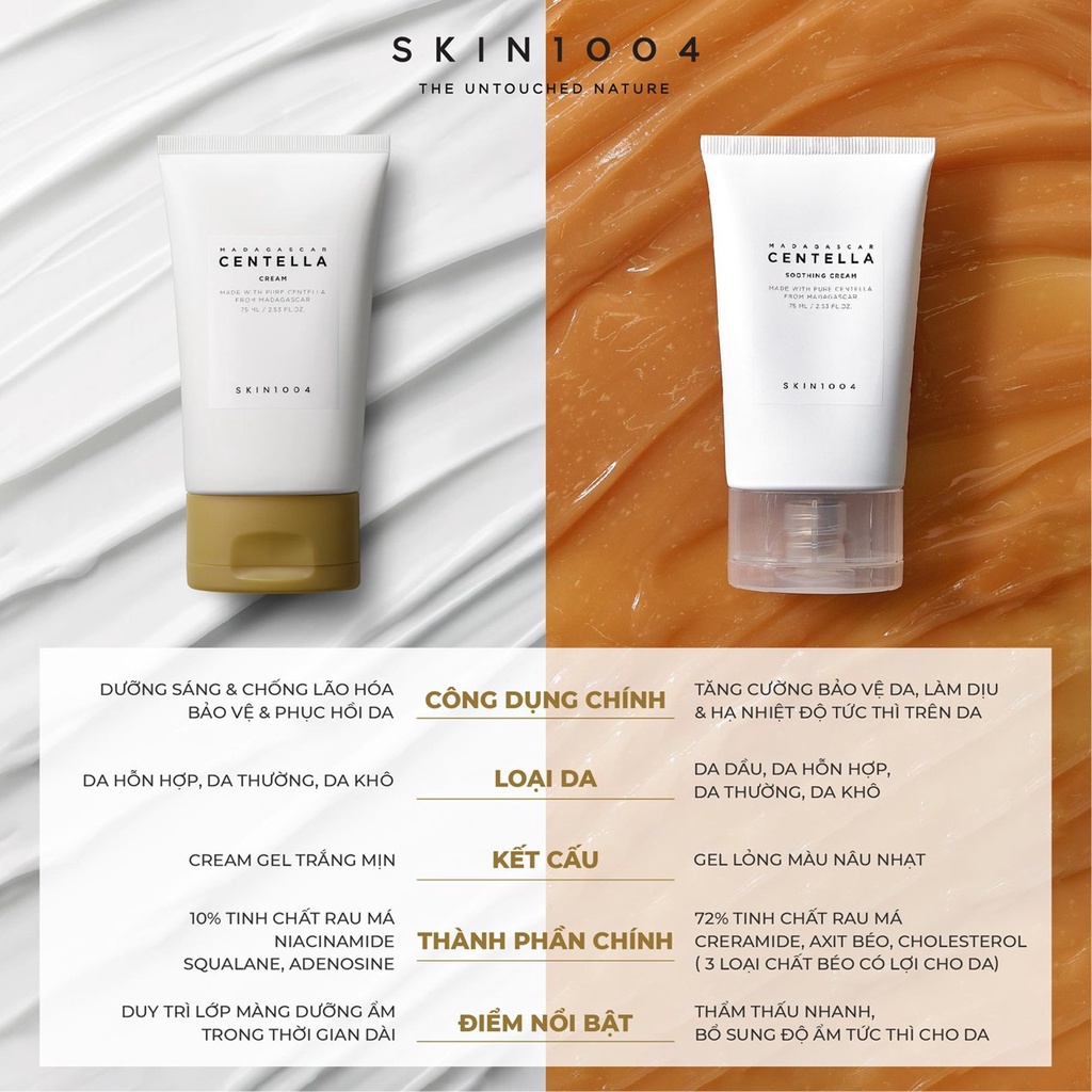 Kem Dưỡng Ẩm Làm Dịu, Phục Hồi Da Skin1004 Soothing Cream 75ml (Nâu) - San Beauty