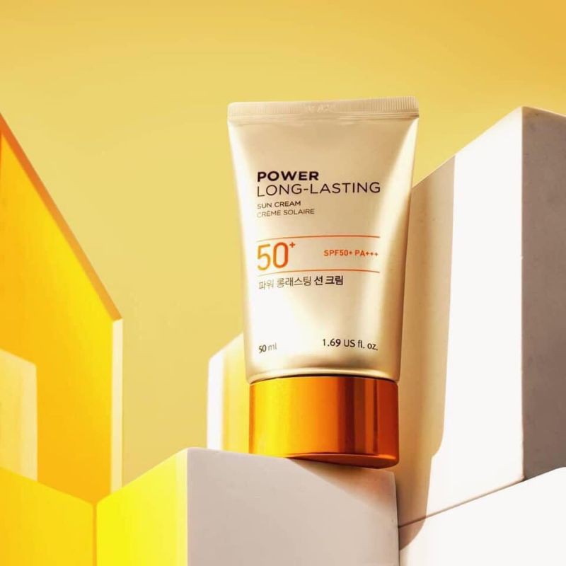 Kem Chống Nắng THEFACESHOP Natural Sun Eco Power Long-Lasting Sun Cream, 2 Trong 1 Chống Nắng Và Là Kem Lót Trang Điểm