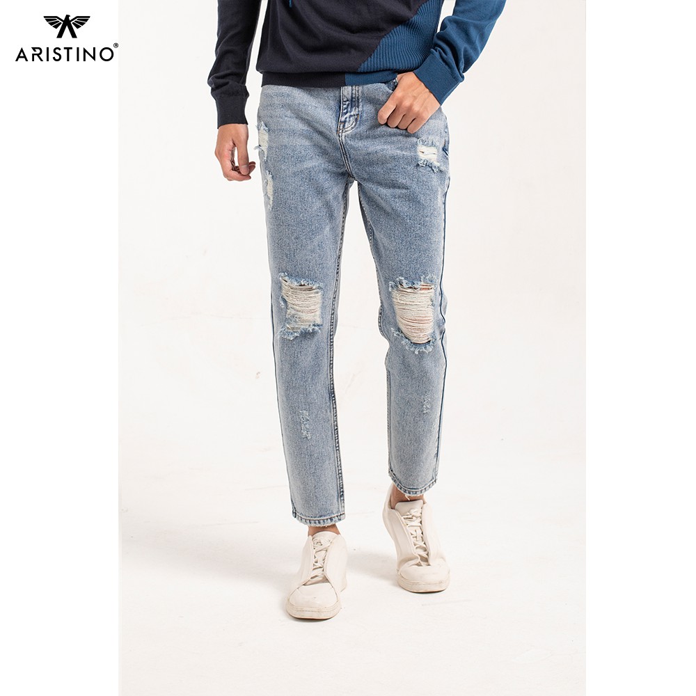 Quần Jeans nam ARISTINO suông rộng dáng casual fit - AJN00209