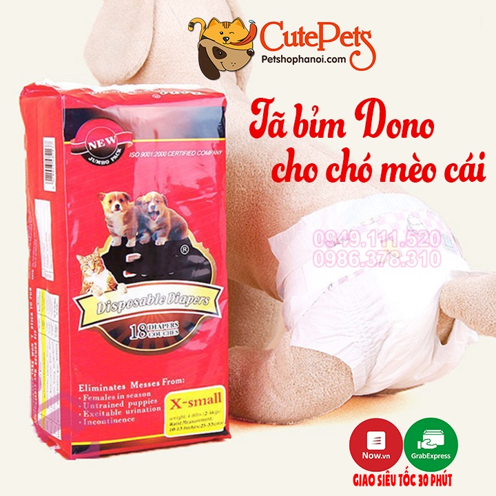 Bỉm cho chó mèo, tả cho chó CÁI DONO Disposale Diapers - Phụ kiện thú cưng Hà Nội