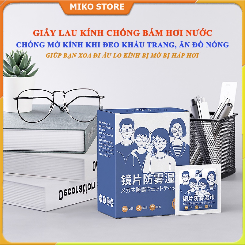 Khăn lau kính Nano hộp 100 tờ khăn giấy chống bám hơi nước, giấy lau kính chống mờ sương, mồ hôi, chống nhờn chống bụi