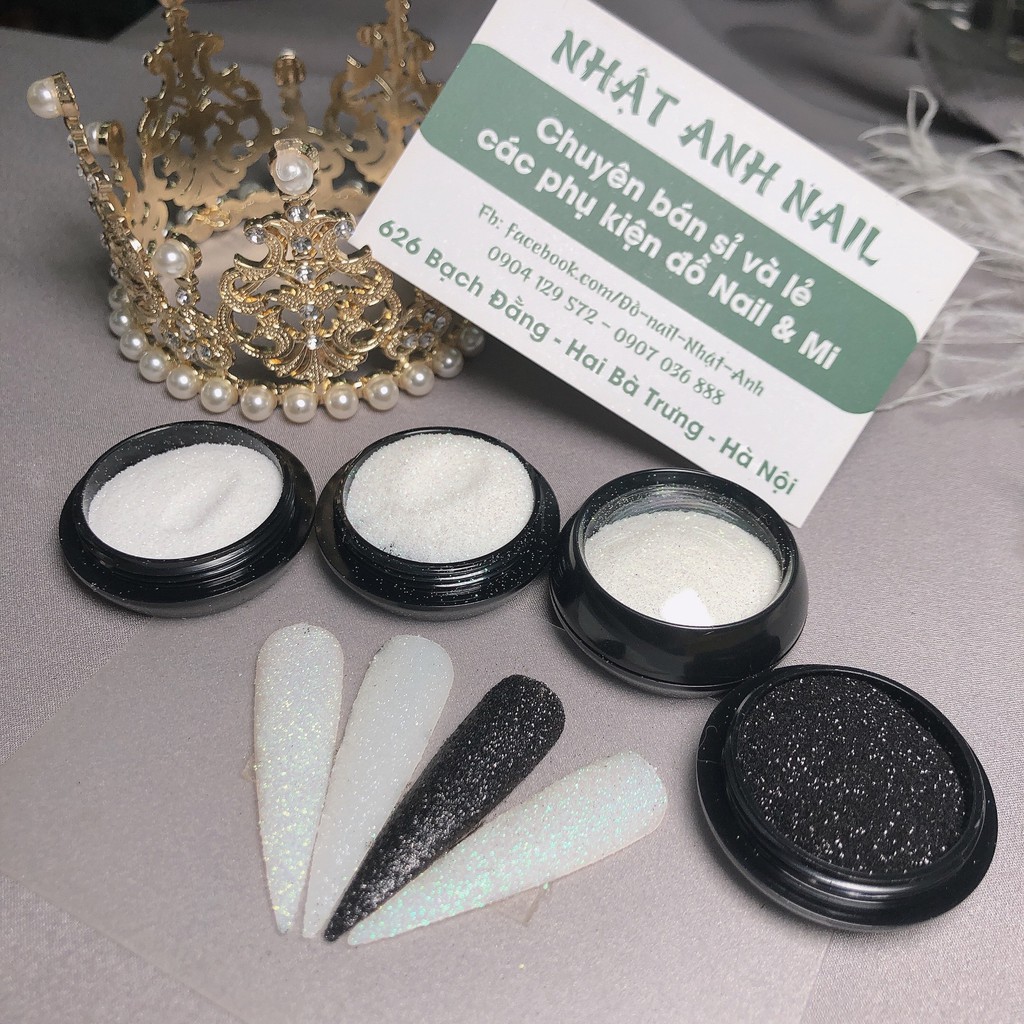 Nhũ rắc kim cương đen, trắng