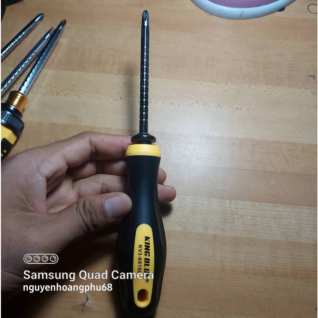Tô vít hai đầu King Blue thép S2 siêu cứng nam châm hít mạnh PH2 + SL6