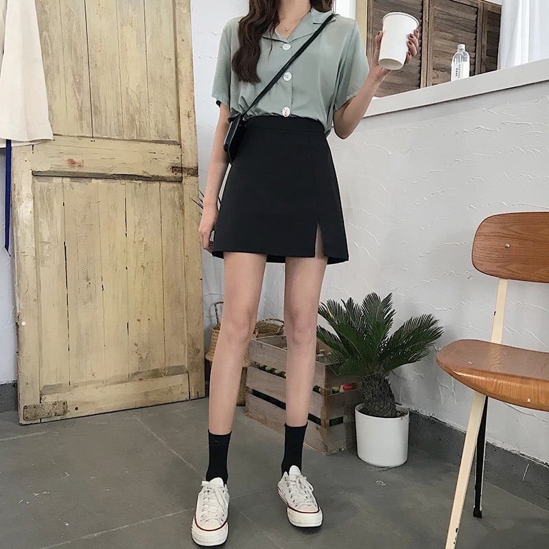 Chân Váy Ngắn Chữ A Xẻ Cạnh Dáng Ngắn Phong Cách Hàn Quốc, Chân Váy Ngắn,Chân Váy Xẻ Cạnh Lưng Cao | BigBuy360 - bigbuy360.vn