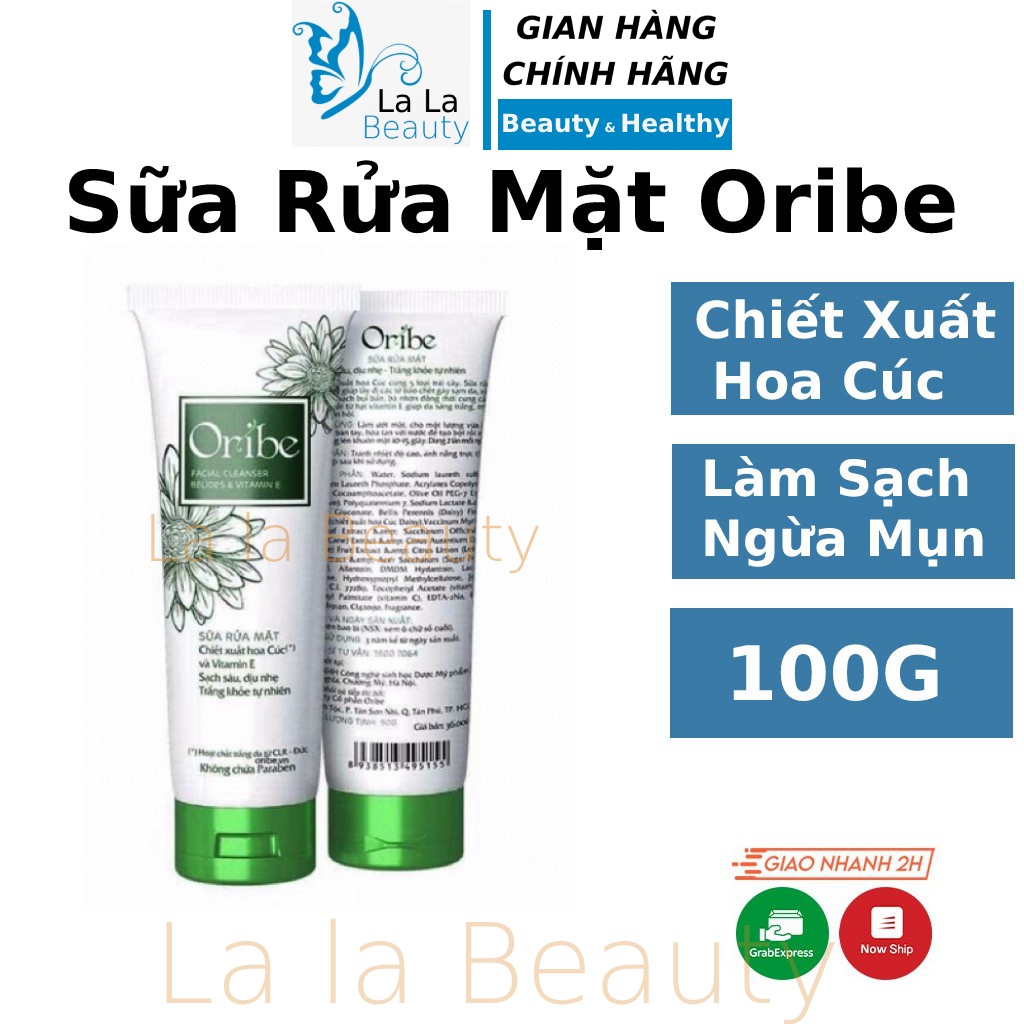Sữa rửa mặt Oribe hoa cúc cho mọi loại da dầu mụn nhạy cảm hỗn hợp khô tạo bọt thải độc tràm trà senka La La Cosmetic