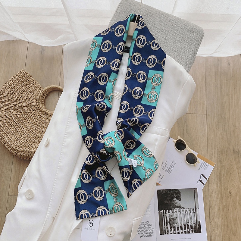 Khăn Choàng Lụa Mỏng Dáng Dài In Họa Tiết Thời Trang Xuân Hè 24H