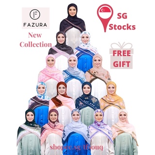 Image of Original TUDUNG FAZURA New Collection square hijab tudung bawal printed cotton