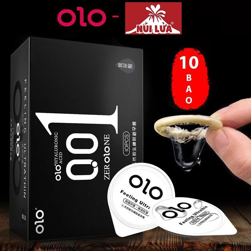 [MUA 1 TẶNG 1] Bao cao su OLO Feeling Ultrathin siêu mỏng 0.01 nhiều gel bôi trơn 10 BCS