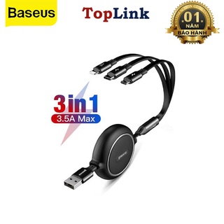 Cáp sạc dây rút 3 đầu Baseus 3 in 1