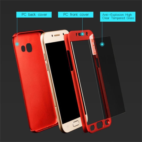360° Full Cover Case + Tempered Glass for Samsung Galaxy J2 J3 J5 J7 Pro