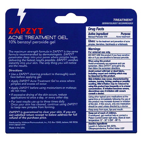 Gel chấm mụn ZAPZYT Acne Treatment Gel 30ml (Bill Mỹ)