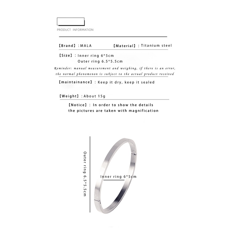 Vòng tay thép titan không gỉ phong cách Hàn Quốc giản dị