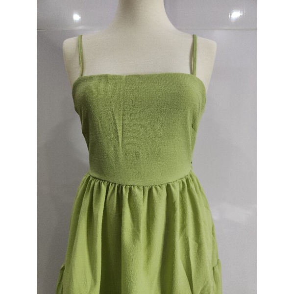 ĐẦM BABYDOLL XANH 2 DÂY CUTOUT LƯNG☘️