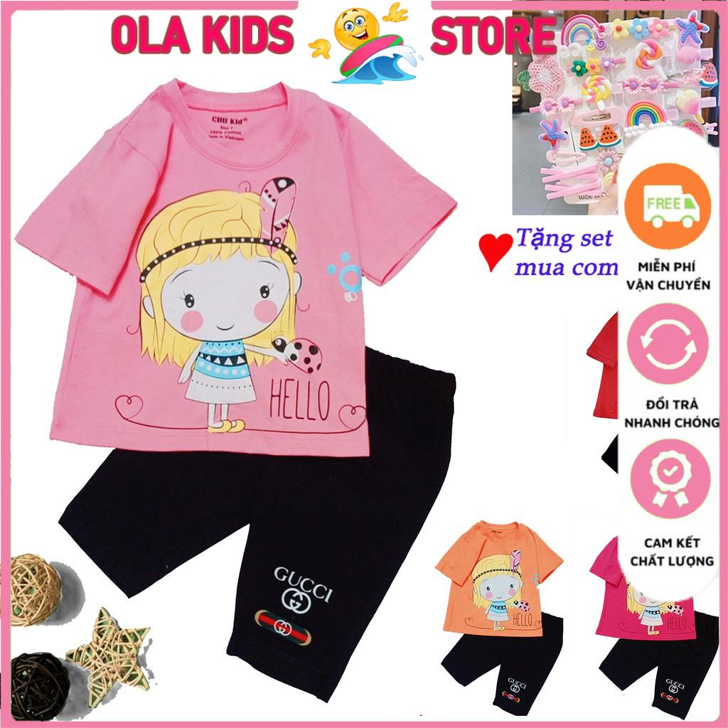 Sét Bộ quần áo trẻ em bé gái Size từ 9-30kg Ola Kids Thun COTTON 100% co giãn 4 chiều chính phẩm sài gòn mát mịn đẹp