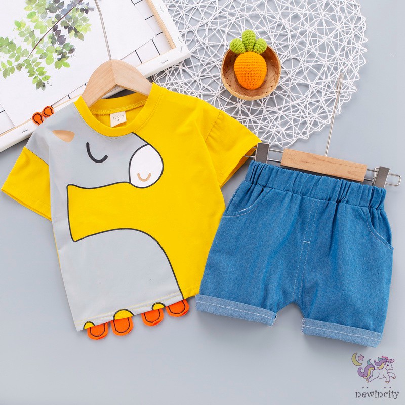 Set Áo Thun Tay Ngắn Và Quần Ngắn Cho Bé Trai