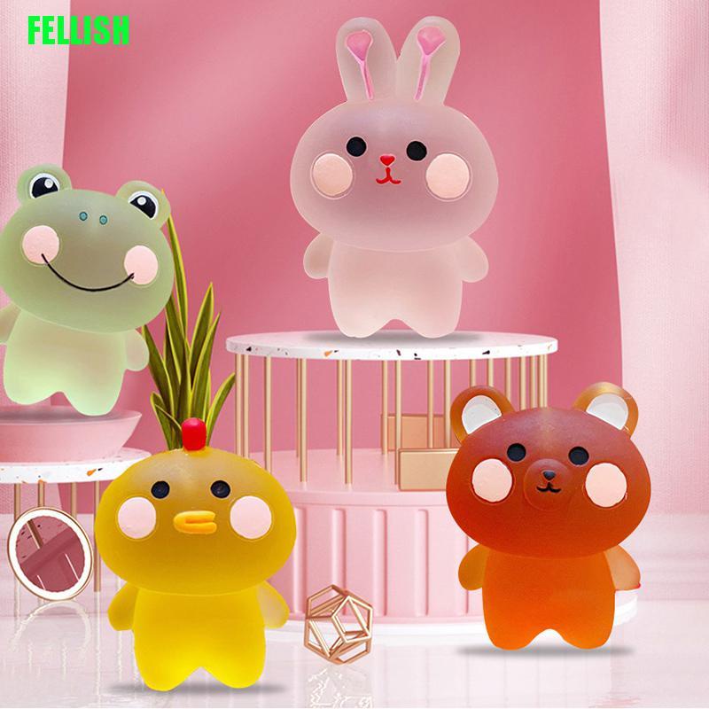 Móc Chìa Khóa Hình Gấu / Ếch Trong Suốt Đính Pha Lê Dễ Thương