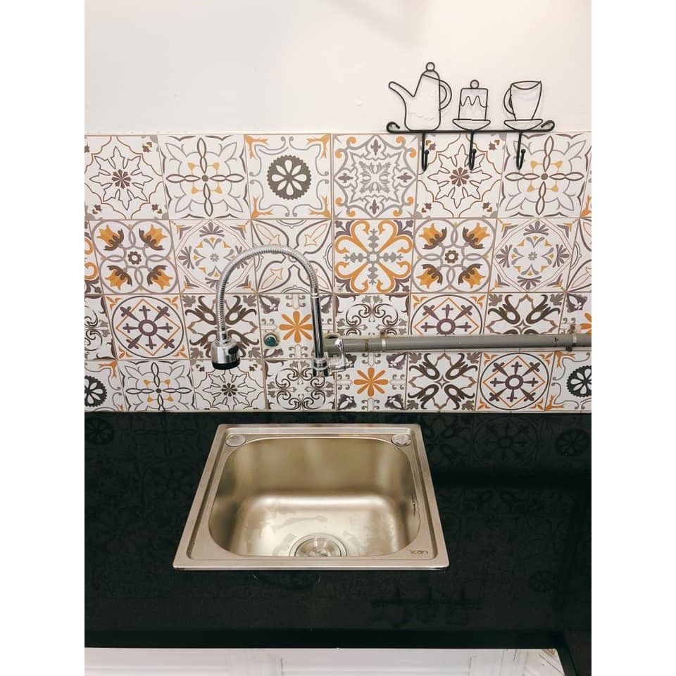 Đề can gạch bông dán bếp tường dán nhà tắm decor chịu nhiệt dễ lau chùi đề can loại 1 - Royal Khổ 45x60cm 0031