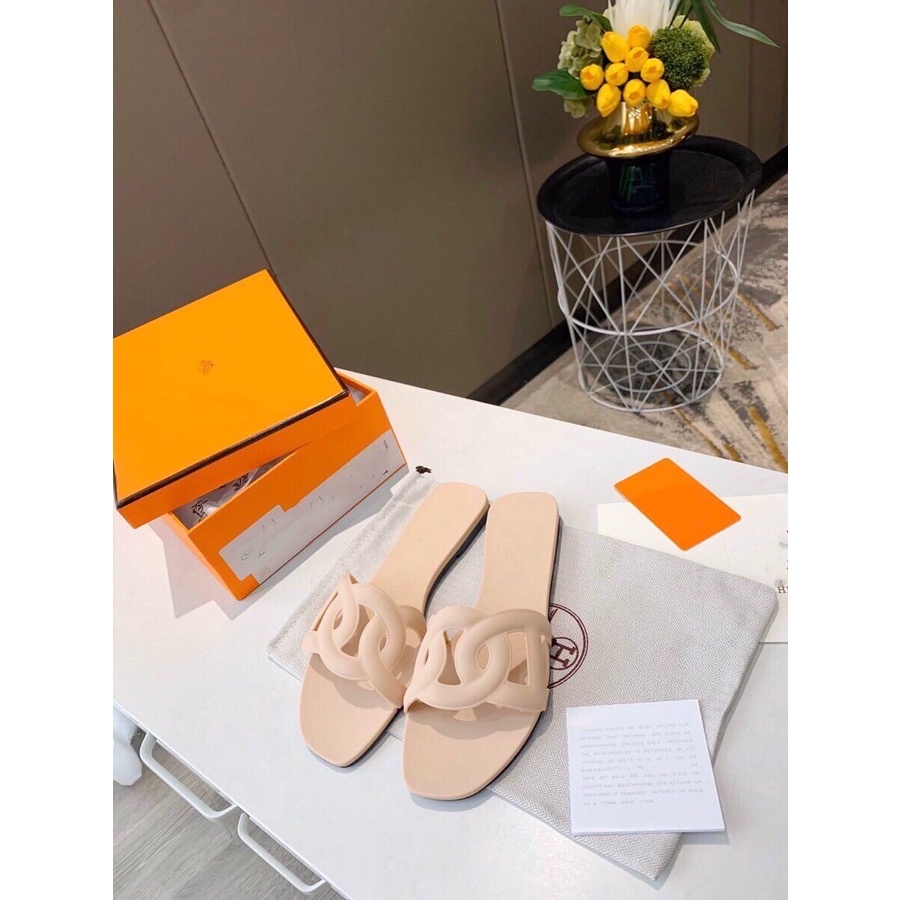 Dép lê đế bằng TPU màu thạch thời trang đi biển mùa hè 2021 mới cho nữ GEGK