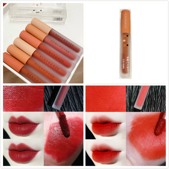 [sweet] woman fashion retro matt velvet waterproof long-lasting lip glass lipstick