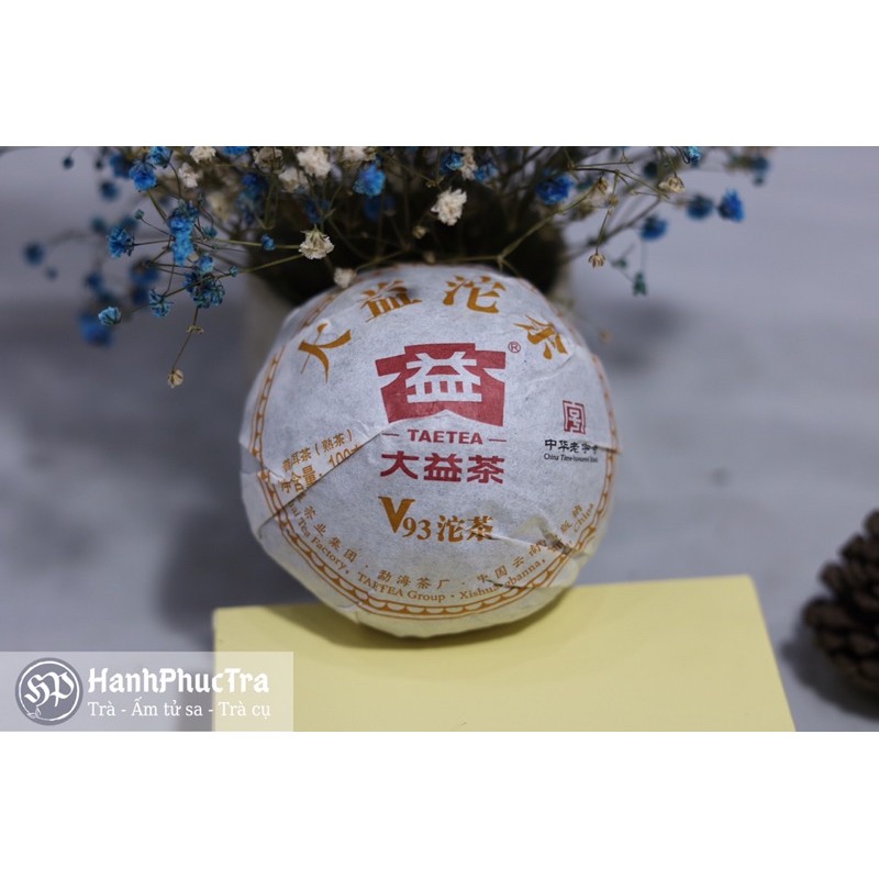 Trà phổ nhĩ chín thương hiệu Đại Ích V93 toucha 100g Puer tea Dayi trà cổ thụ chất lượng cao