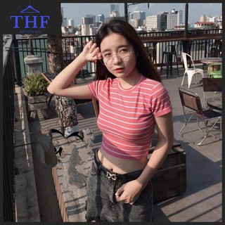 (GIAO NHANH 2 GIỜ) ÁO CROPTOP SỌC TÔN EO
