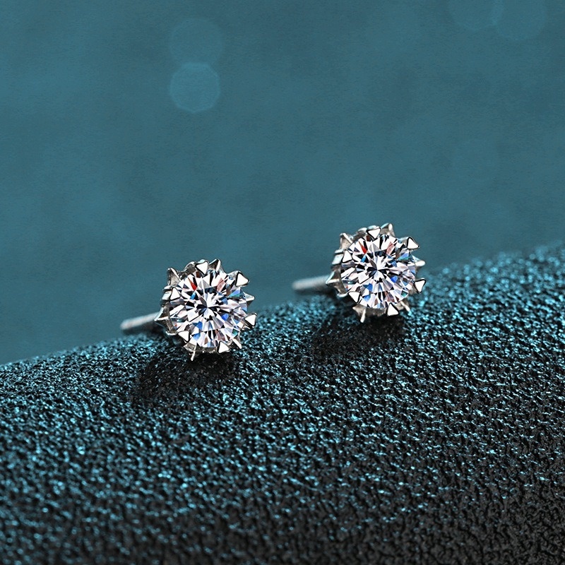 Thời Trang Bông Tai Đính Đá Giả Kim Cương 2 Karat Hình Bông Tuyết