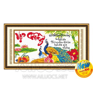 Tranh thêu vợ chồng - chưa thêu
