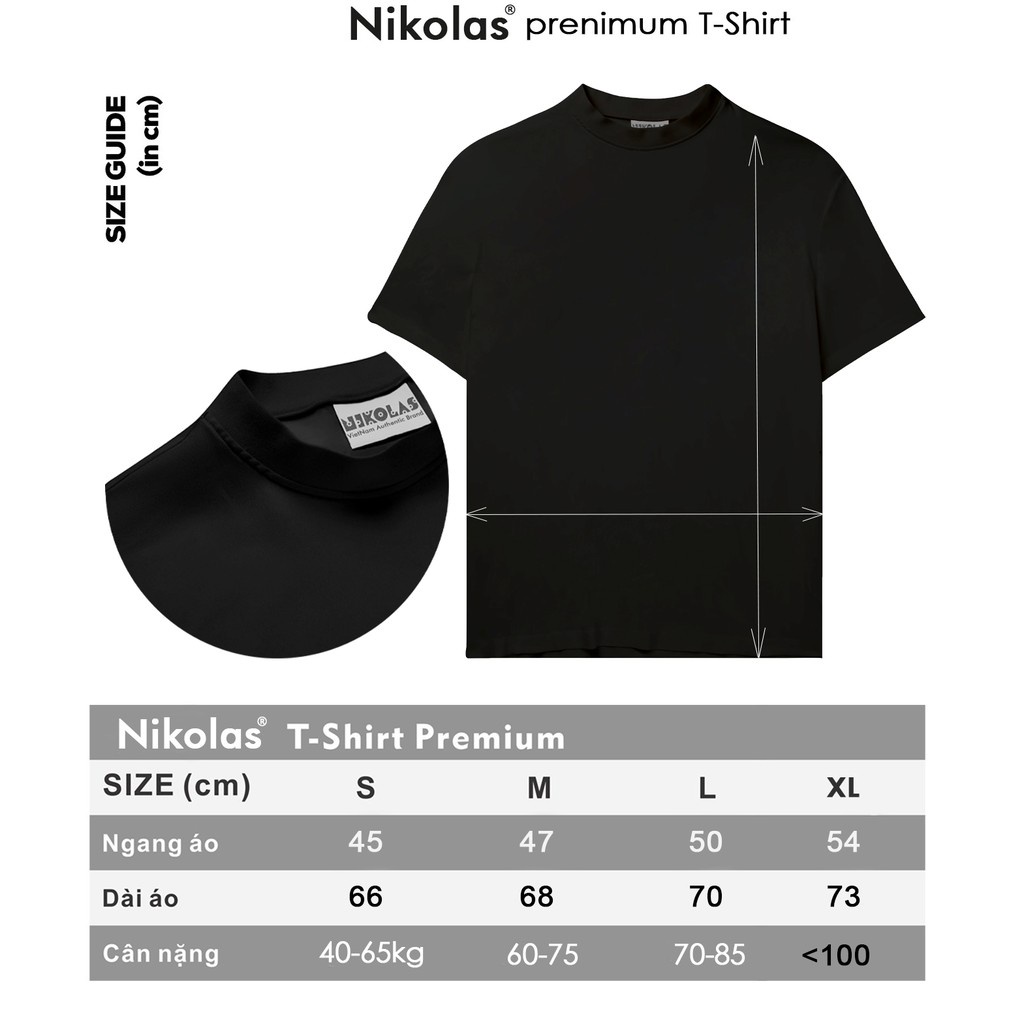 Áo thun Unisex Nikolas 100% Cotton D3VIP PREMIMUM