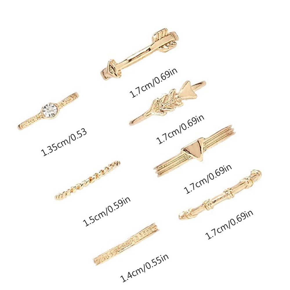 Set 7 nhẫn phong cách bohemian cổ điển trẻ trung cho nữ