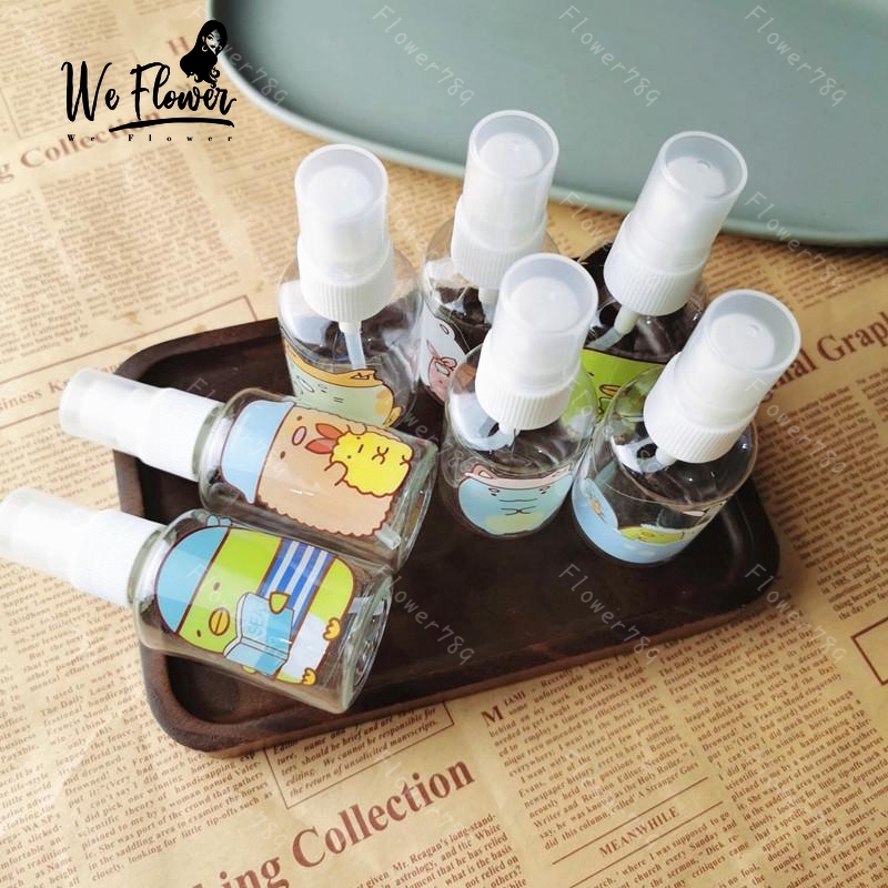 [Hàng mới về] Chai Xịt Rỗng Đựng Mỹ Phẩm Dung Tích 50ml / 100ml Họa Tiết Hoạt Hình Tiện Dụng