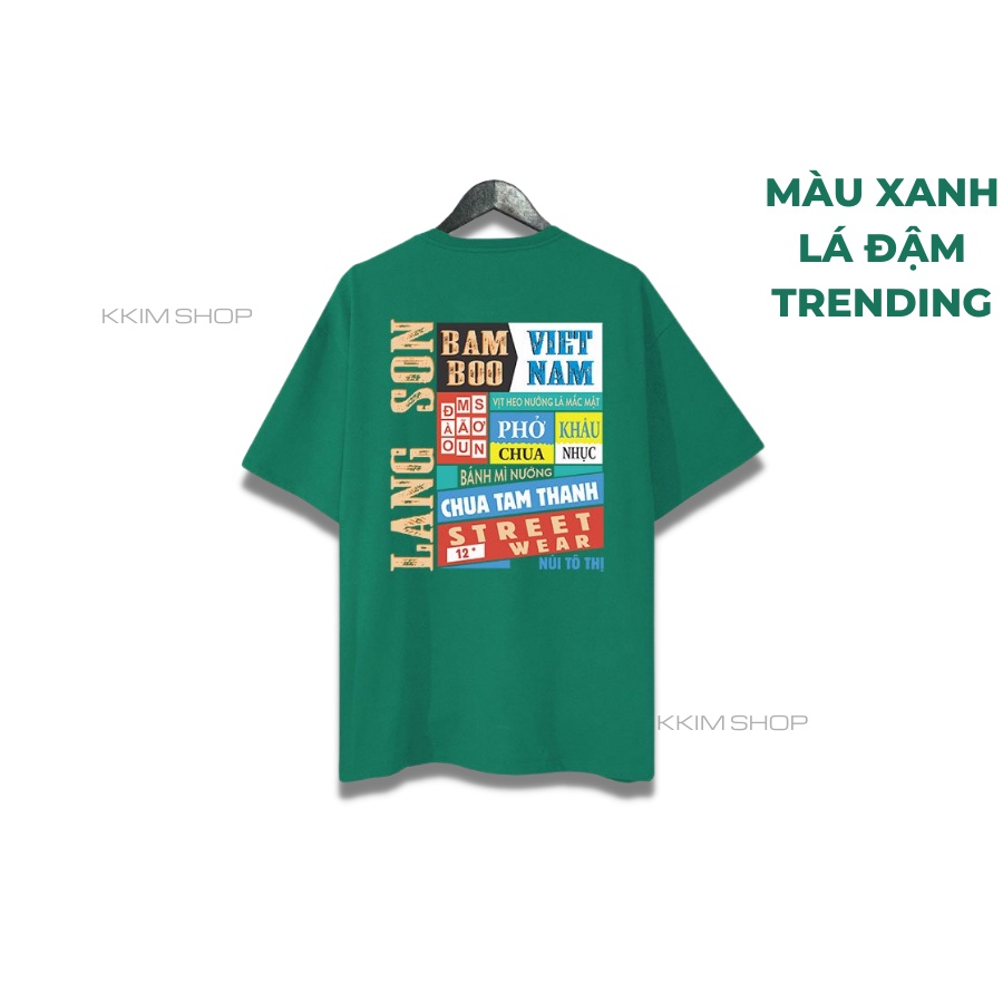 Áo thun tay lỡ LẠNG SƠN, Áo phông 63 tỉnh thành Form rộng oversize, chất liệu Cotton KKIMSHOP