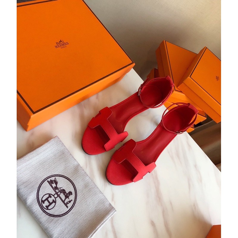 Sandal cao gót Hermes HM  da thật cao cấp nhiều màu siêu sang