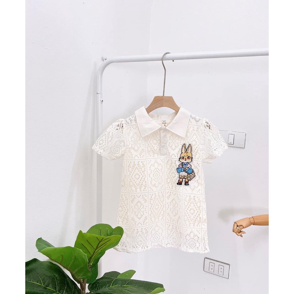 Thỏ, đầm ren cao cấp  thêu thỏ đi học cho bé size 10-30k