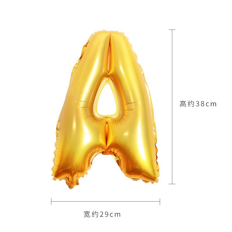 Bóng chữ ghép tên sinh nhật lời chúc lời cảm ơn sz 40cm màu vàng đầy đủ các chữ