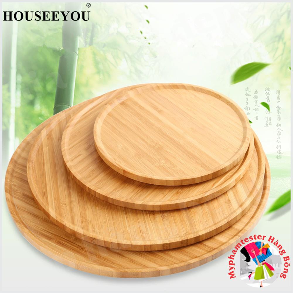 Khay gỗ tre tròn sang chảnh
