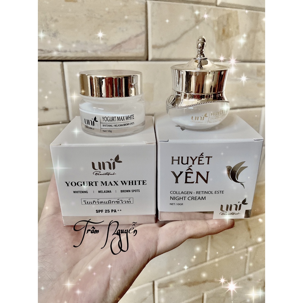 Combo nhau thai và huyết yến cho da dầu size 10g Uni Beautiful