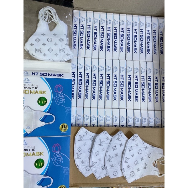 Khẩu Trang 5D Mask hoa văn hộp 10 cái