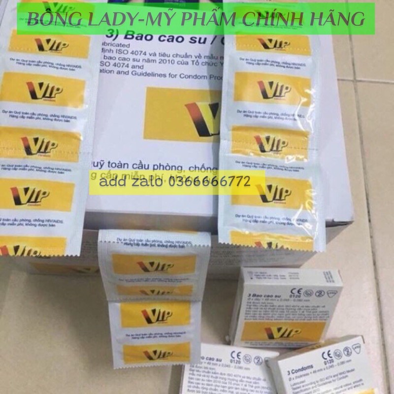 (có che tên sp)BAO CAO SU VIP 144C DÀNH CHO GIA ĐÌNH VÀ KHÁCH SẠN