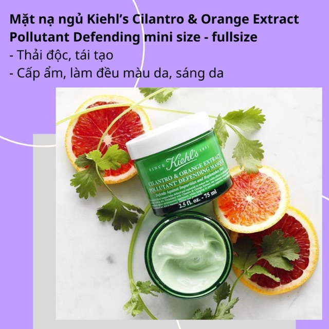 Mặt nạ ngủ ngò & cam Kiehls minisize - full size