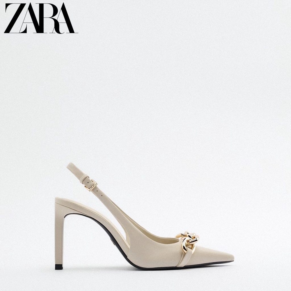 Giày Cao Gót Zara Phối Dây Xích Trẻ Trung Hợp Thời Trang Cho Bạn Gái 1224910002