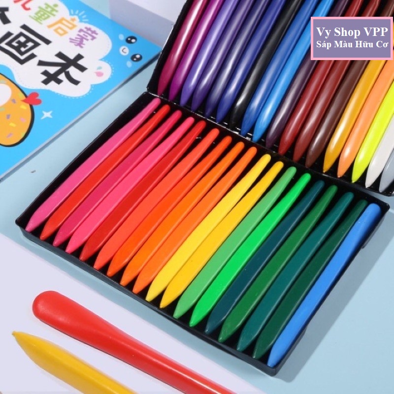 Bút Sáp Màu Hữu Cơ 12 - 24 Màu Không Dính Tay, An Toàn Cho Bé Yêu