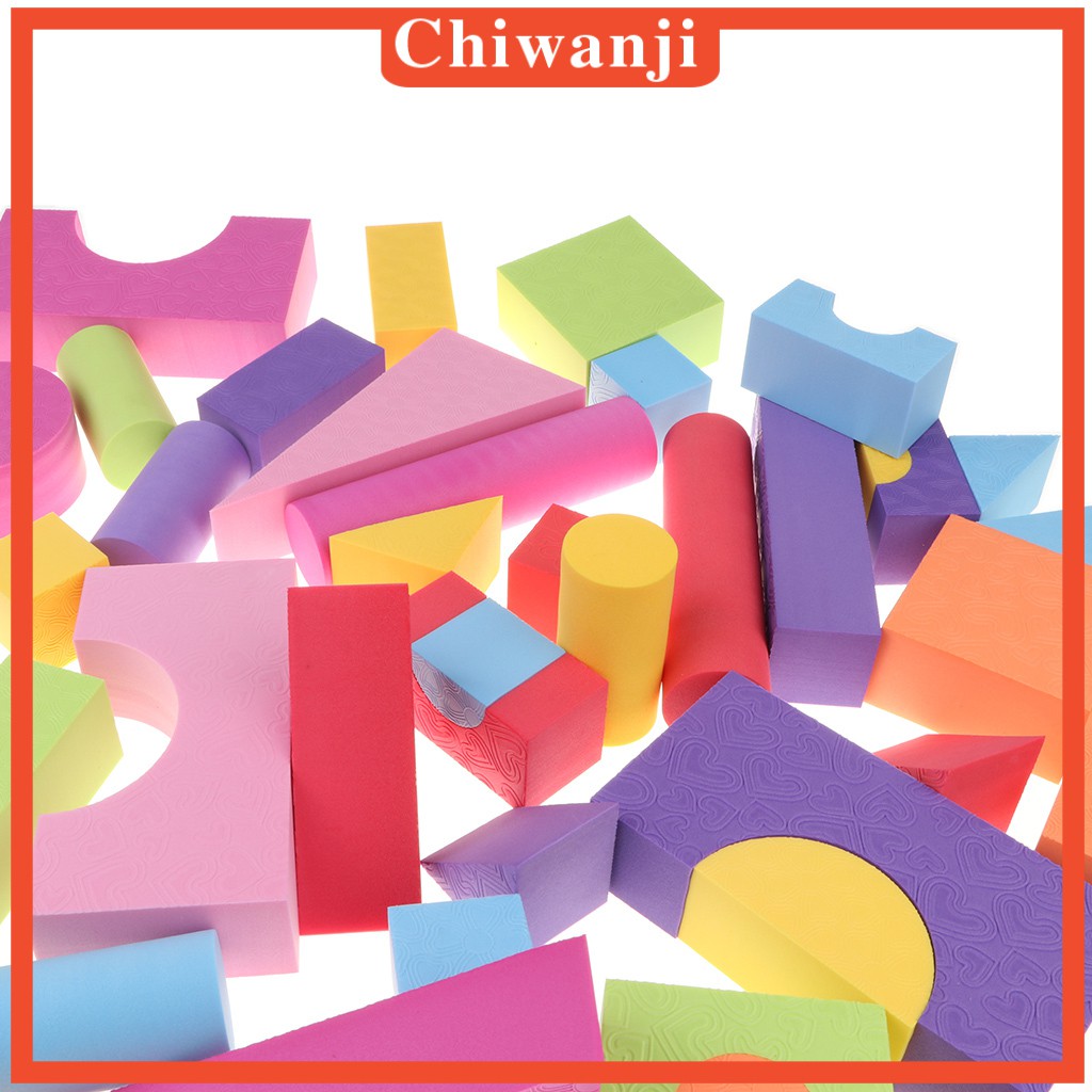 [CHIWANJI] 50pcs Kid Soft & Safe Foam Building Block Baby Educational Assembly Toy Gift